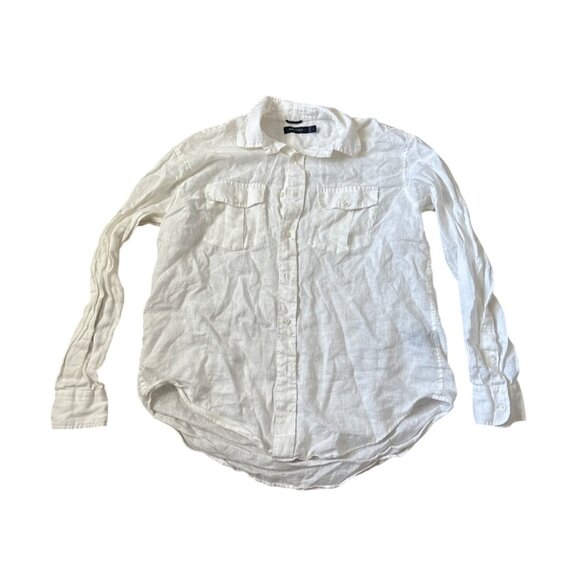 Nautica Other - Nautica Men's 100% Linen White Button Down Shirt Size L Classy Minimalist